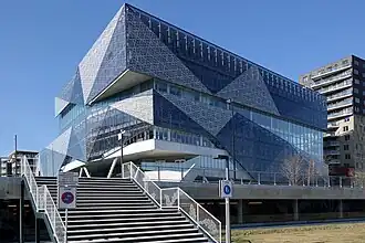 The modern city hall dsigned by Danish architectural firm 3XN