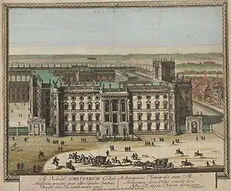 A draft for the redesign based on plans by A. Schlüter, depicted by Schenk, 1702