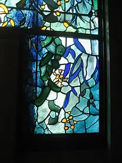 A section of the stained-glass window by John Piper