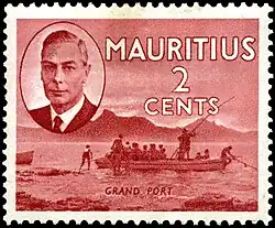 Grand Port on a 1950 stamp of Mauritius.