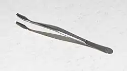 Stamp tongs with rounded tips help to prevent damage to stamps from skin oils and rough handling.