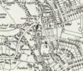 Stanmore Village station shown on a 1938 map
