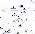 Chart of Auriga showing the location of M38