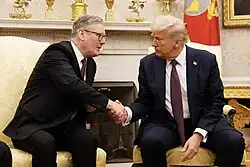 British Prime Minister Keir Starmer holds talks with US President Donald Trump at the White House.
