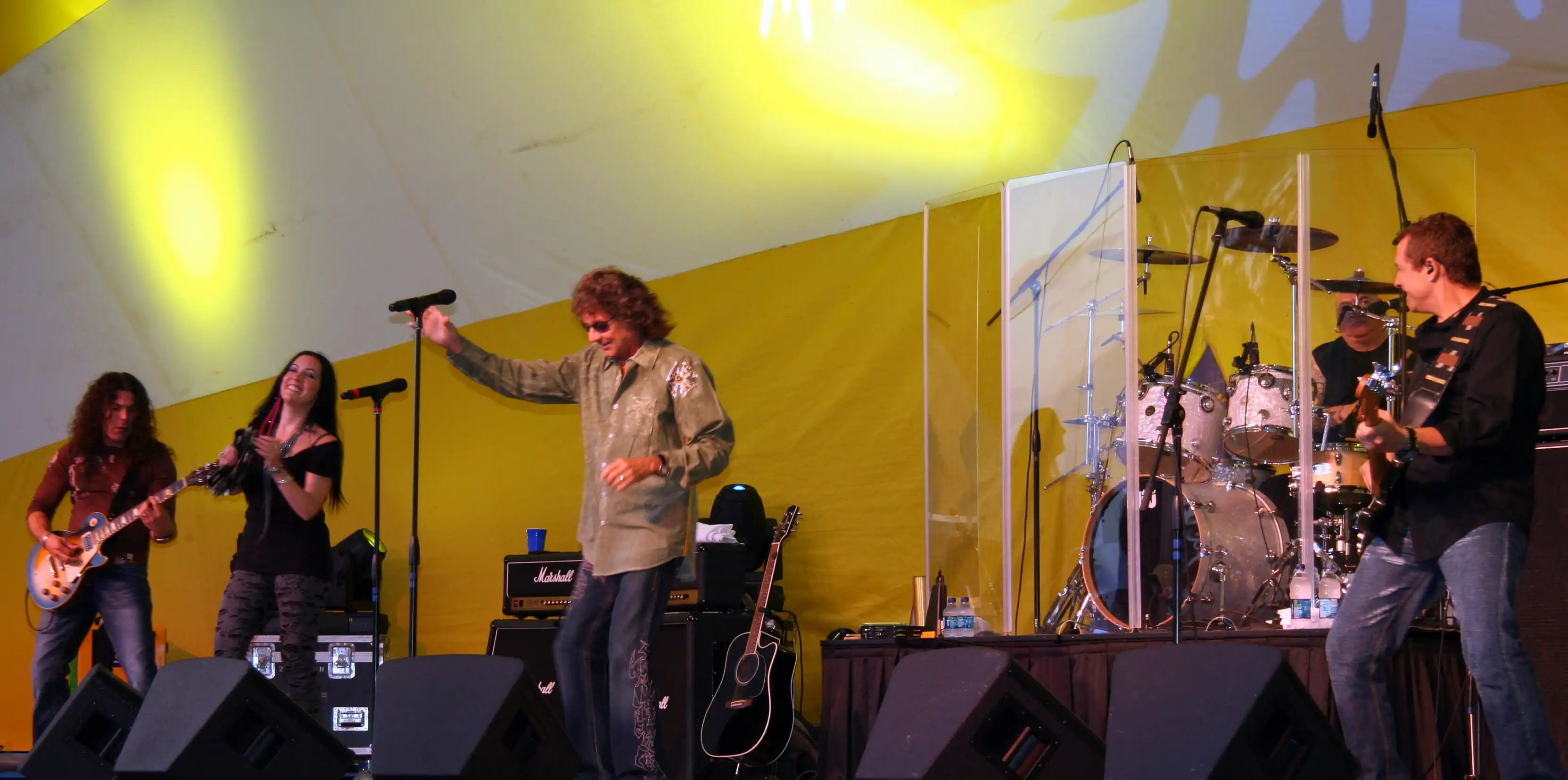 Starship performing on stage in 2010.
