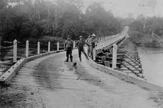Abergowrie Bridge over the Herbert River on the road from Ingham to Abergowrie, Queensland, circa 1934