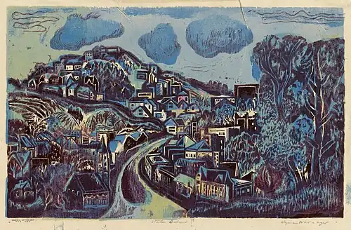 Staten Island, ca. 1935-1943, color woodcut