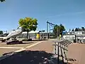 The station in 2024 seen from the back of platform 1.