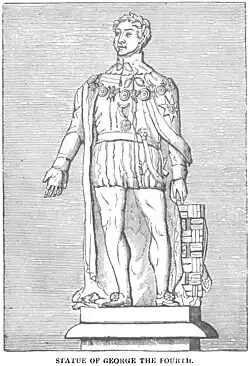 Black marble statue of George IV erected by the merchants to commemorate his visit in 1821