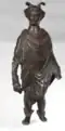 Bronze statuette of the god Mercury, dressed in a toga and a winged hat, found in Uster