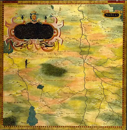 Map by Stefano Bonsignori (1579). The Funj ("Fuingi") are located at the top