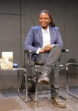 Gaitano in March 2024 on a panel discussing the topic "Narrating War?" at the Schauspielhaus Zurich