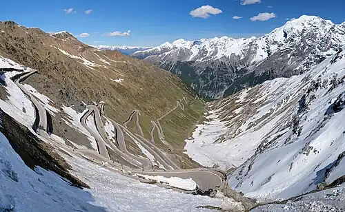 Stelvio Pass in the Alps (Italy)