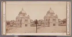 Cardboard stereoscopic disc with photos of the synagogue in Geneva, c. 1860, in the collection of the Jewish Museum of Switzerland
