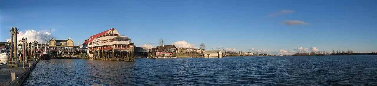 Steveston Village from Fisherman's Wharf docks
