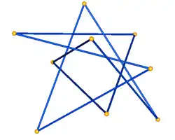 A 9_35 knot made of 9 sticks
