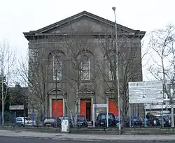 The front of St. John's College, church building, formerly known as St. John's Episcopalian church