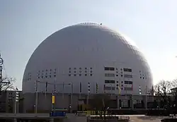 The Avicii Arena represents the Sun. The rest of the Solar System is scattered in, and north of, Stockholm.