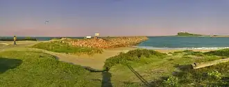 The northern breakwater in Stockton at the entrance to Newcastle Harbour