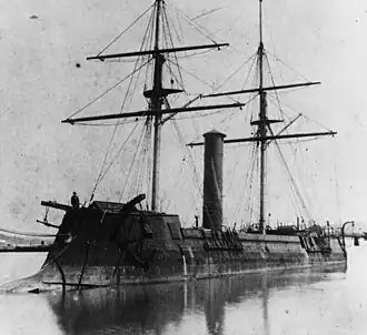 The French-built ironclad warship Kōtetsu (ex-CSS Stonewall), Japan's first modern ironclad, 1869