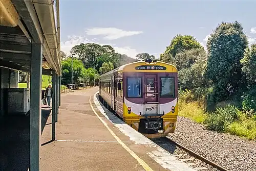 Sprinter railcar on the Stony Point railway line, Melbourne.