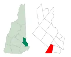 Location within Strafford County, New Hampshire