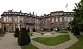 Panoramic view through the garden on the Place Broglie