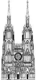 1277 plan for west front (Plan Riss B restitution)