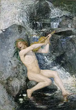 Strömkarlen by Swede Ernst Josephson (1851–1906), featuring the Neck as a fair naked man.