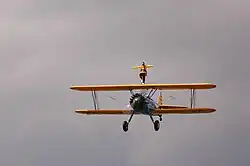 Stuntman John Thomas performing wing walking
