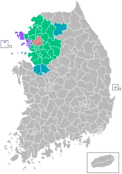 Location of Seoul metropolitan area