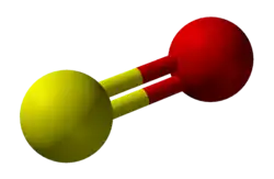Ball and stick model of sulfur monoxide