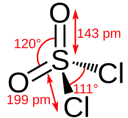 Structure and dimensions of sulfuryl chloride