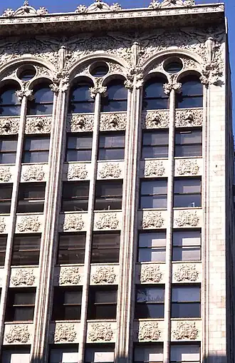 Facade of Louis Sullivan's Bayard–Condict Building (built 1897–99) at 65 Bleecker Street between Broadway and Lafayette Street