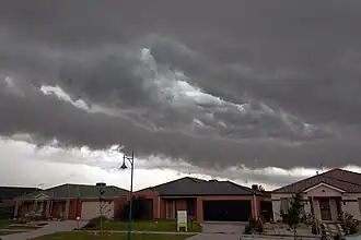 Summer storms over Narre Warren residences