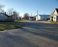 View down Sand Branch Road in Summum.