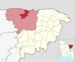 Location of Sunamganj Sadar