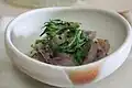 Mullet and angelica-tree shoot salad with soybean paste and mayonnaise dressing