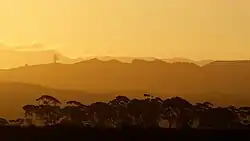 Sunset over Poraiti Hills