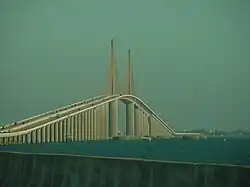 View of bridge heading south