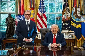 Orpo with US President Donald Trump, 9 October 2025