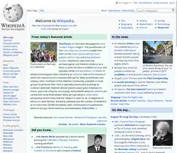 Screenshot of surf showing Wikipedia Main Page