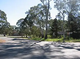 Intersection at Sutton Grange, including the public hall
