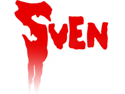 "Sven" in red above "Squad" in white with a stylized "S" that looks like it is dripping.