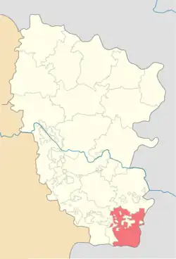 Location of Sverdlovsk District in the Luhansk Oblast, Ukraine