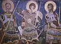 Fresco of Holy warriors, Areta, Nestor and Nikita, north choir (1413-1418).