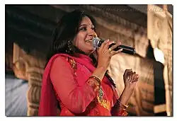 Shwetha performing on stage