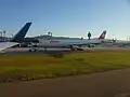 Taxiing planes at São Paulo/Guarulhos International Airport