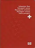 The cover of a Swiss passport from 2006