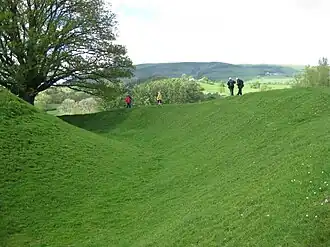 Sycharth, Motte and bank on N side.